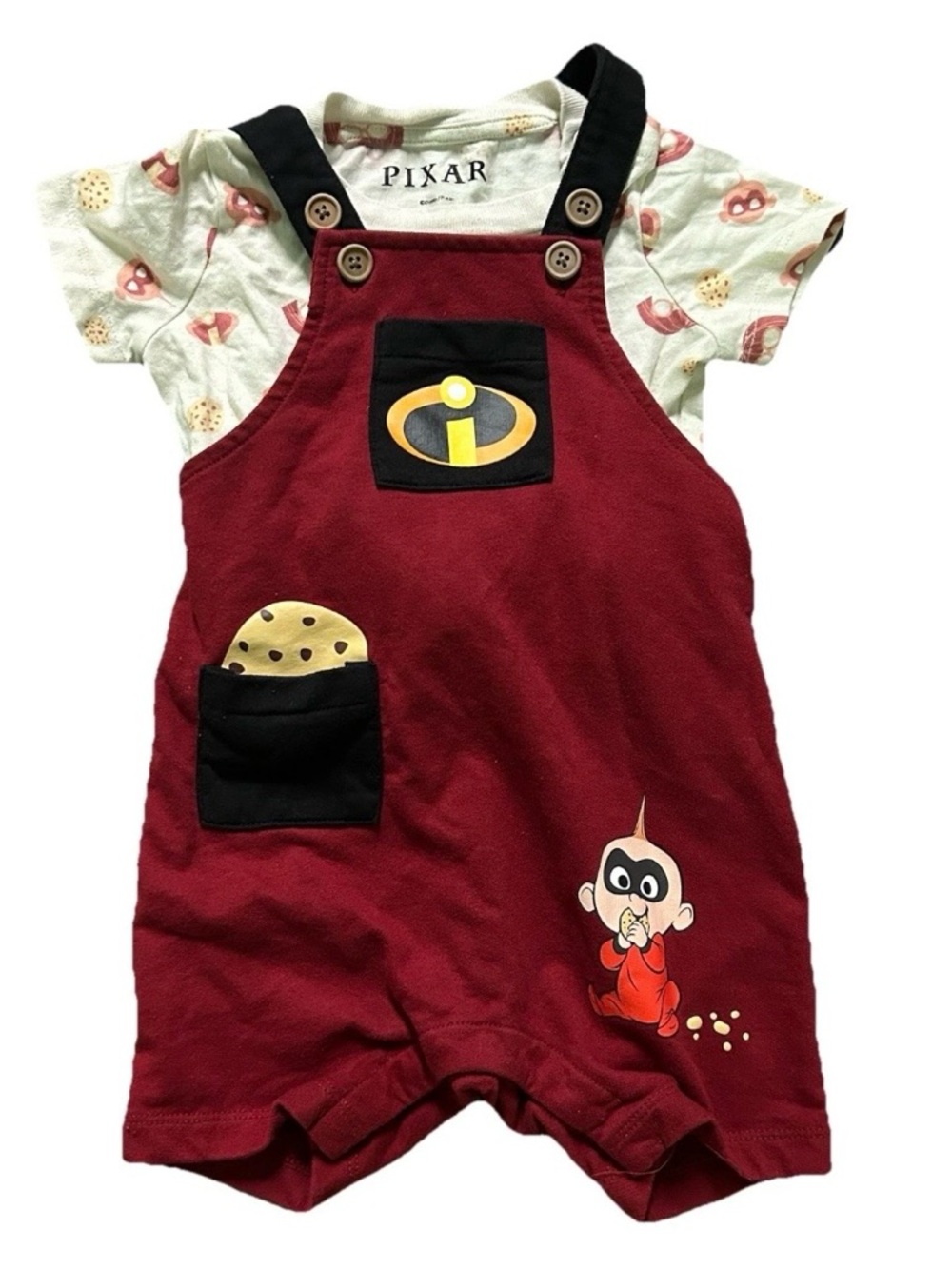 Baby Pixar Incredibles Dash Shortall T Shirt Set Size 12 Months 100% Cotton